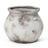 BLUMENTOPF altweiß, Ø 37 × H 31 cm - Weiß, Naturmaterialien (27cm) - Hometopia