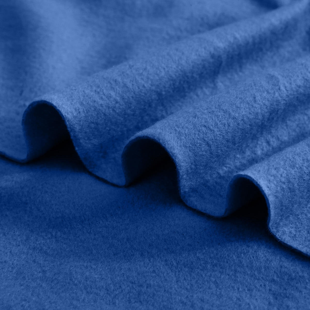 FLEECEDECKE WAVE 16er Set blau 120/160 cm Wellenrand Anti-Pilling - Blau, Textil (120/160cm) - wometo