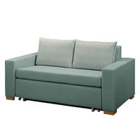 SCHLAFSOFA - Hellbraun/Mintgrün, Textil (153/90/90cm) - home24