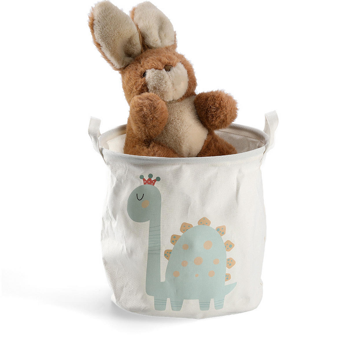 AUFBEWAHRUNGSKORB Dino - Canvas, Weiß - Ø 30cm - Creme, Textil (30/30cm) - Zeller Present
