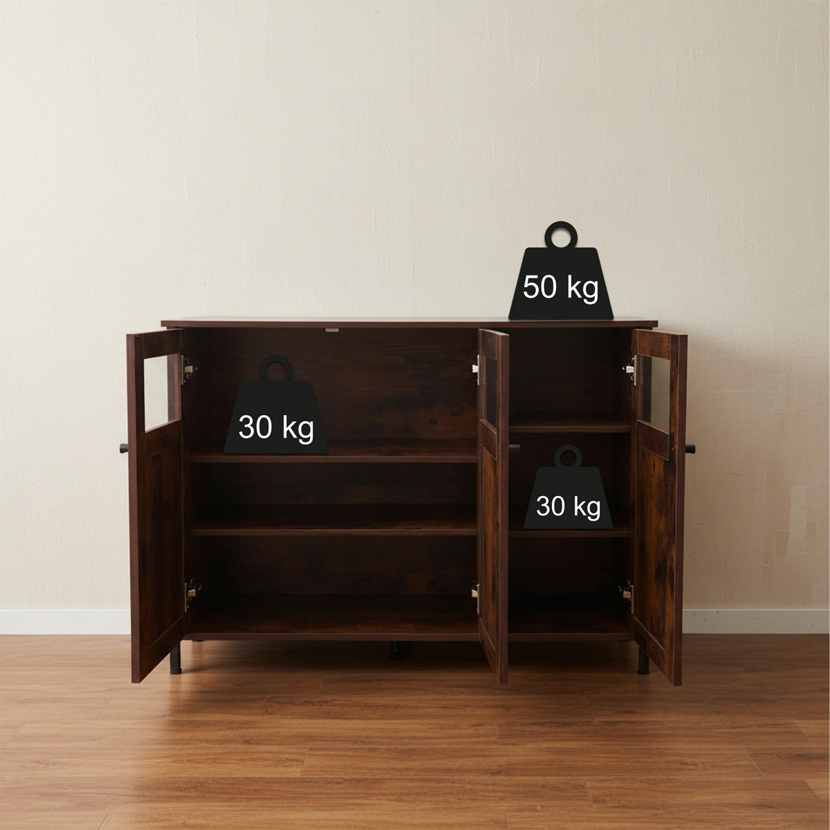 KUCHYNSKÝ regál - čierna/tmavohnedá, kov/kompozitné drevo (100/75/35cm) - Relaxdays