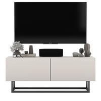 TV-SCHRANK Enjoy Kaschmir matt mit Metallrahmen 120 cm - Kaschmir/Schwarz, Holzwerkstoff/Metall (120/46/35cm) - Meble Lindner