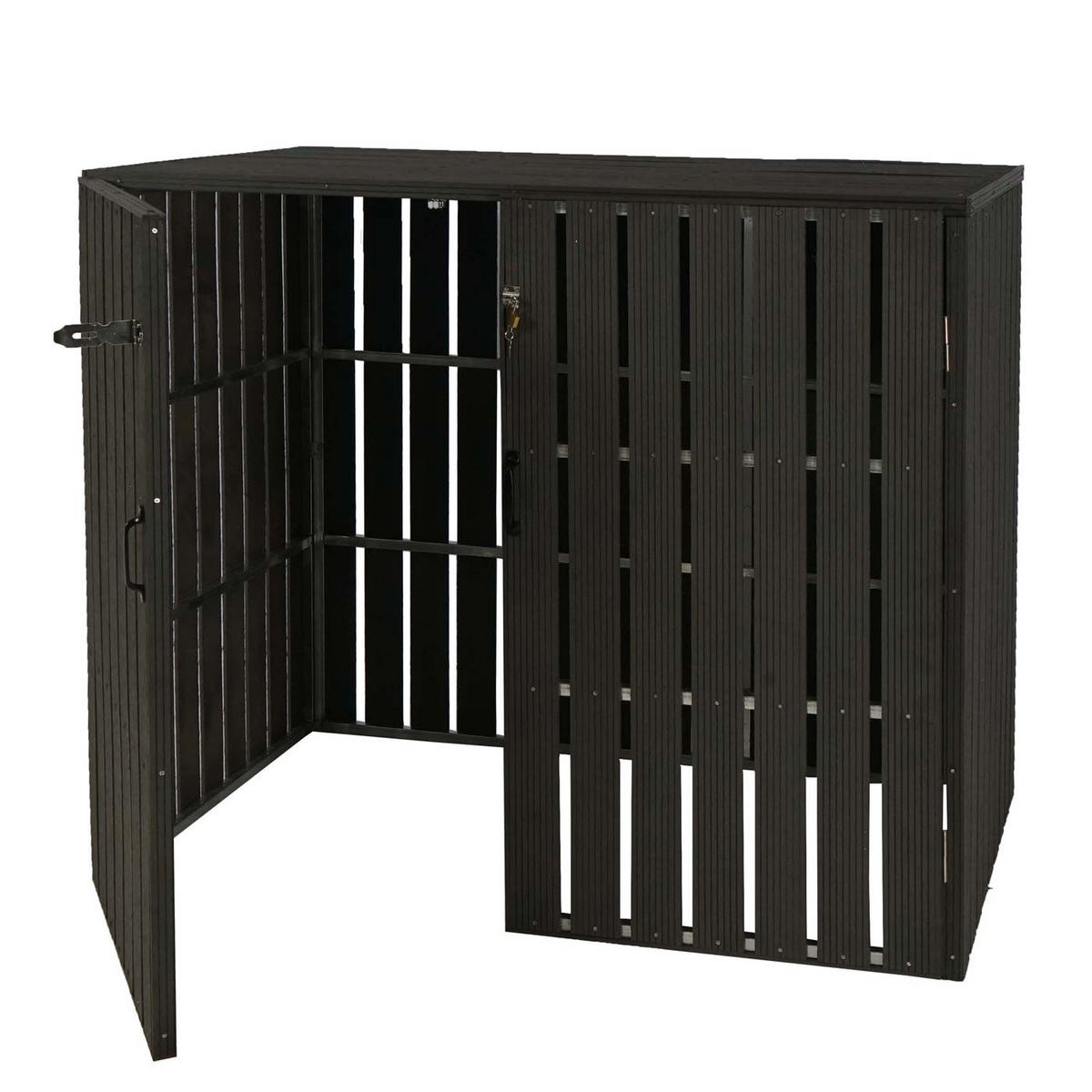 2-/4ER WPC-MÜLLTONNENVERKLEIDUNG Anthrazit - Anthrazit, Metall (140/115/100cm) - MCW