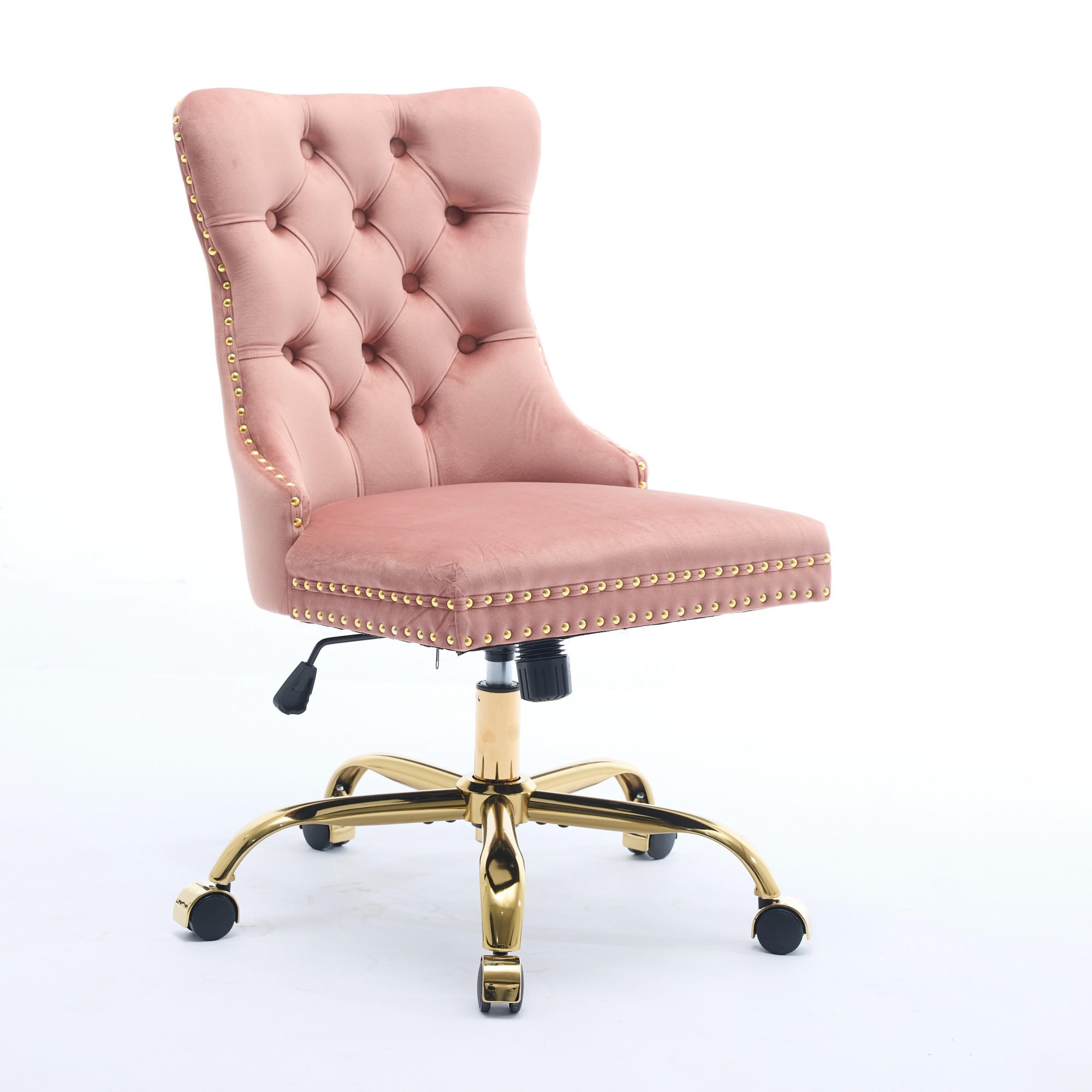 DREHSTÜHLE Samt Drehbar Goldgestell Rosa - Pink, Metall (50/98/63cm) - SHOPENTRA