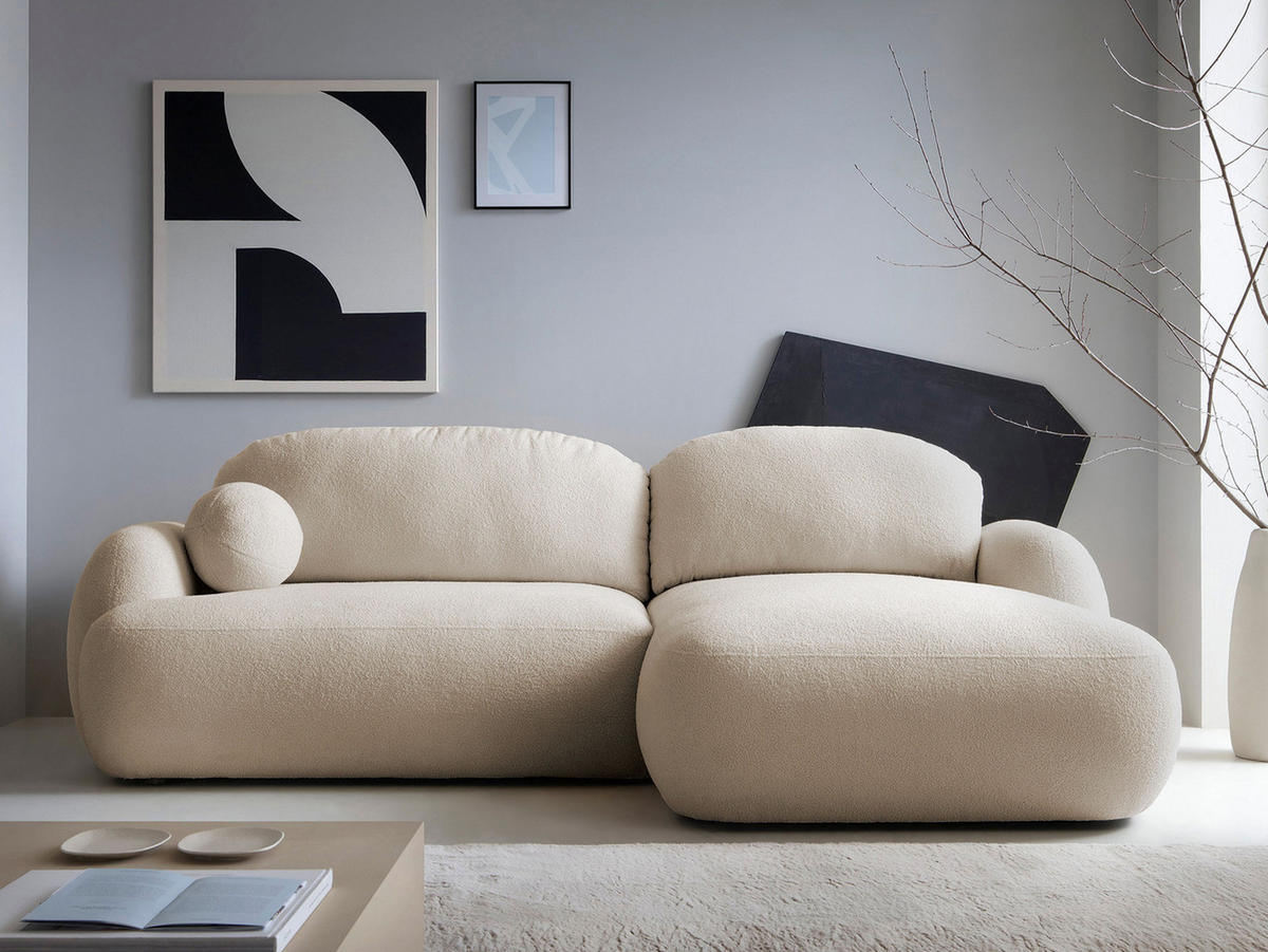 ECKSOFA Mayo, Seite: Rechts - Beige/Schwarz, Holz/Kunststoff (275/175cm) - MIRJAN24