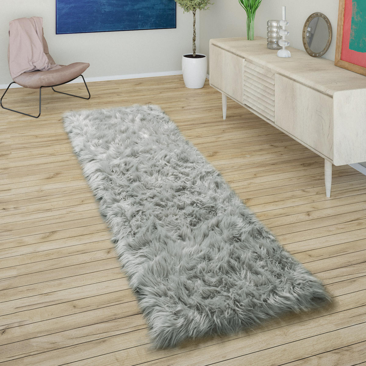 HOCHFLORTEPPICH 50/150 cm Playa 960 - Grau, Textil (50/150cm) - Paco Home