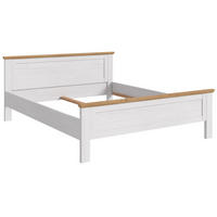 BETT weiß Lärche, Eiche Artisan Landhaus, Doppelbett Liegefläche 180 x 200 cm - Eichefarben/Weiß, Holzwerkstoff/Metall (180/200cm) - Inn.Furn