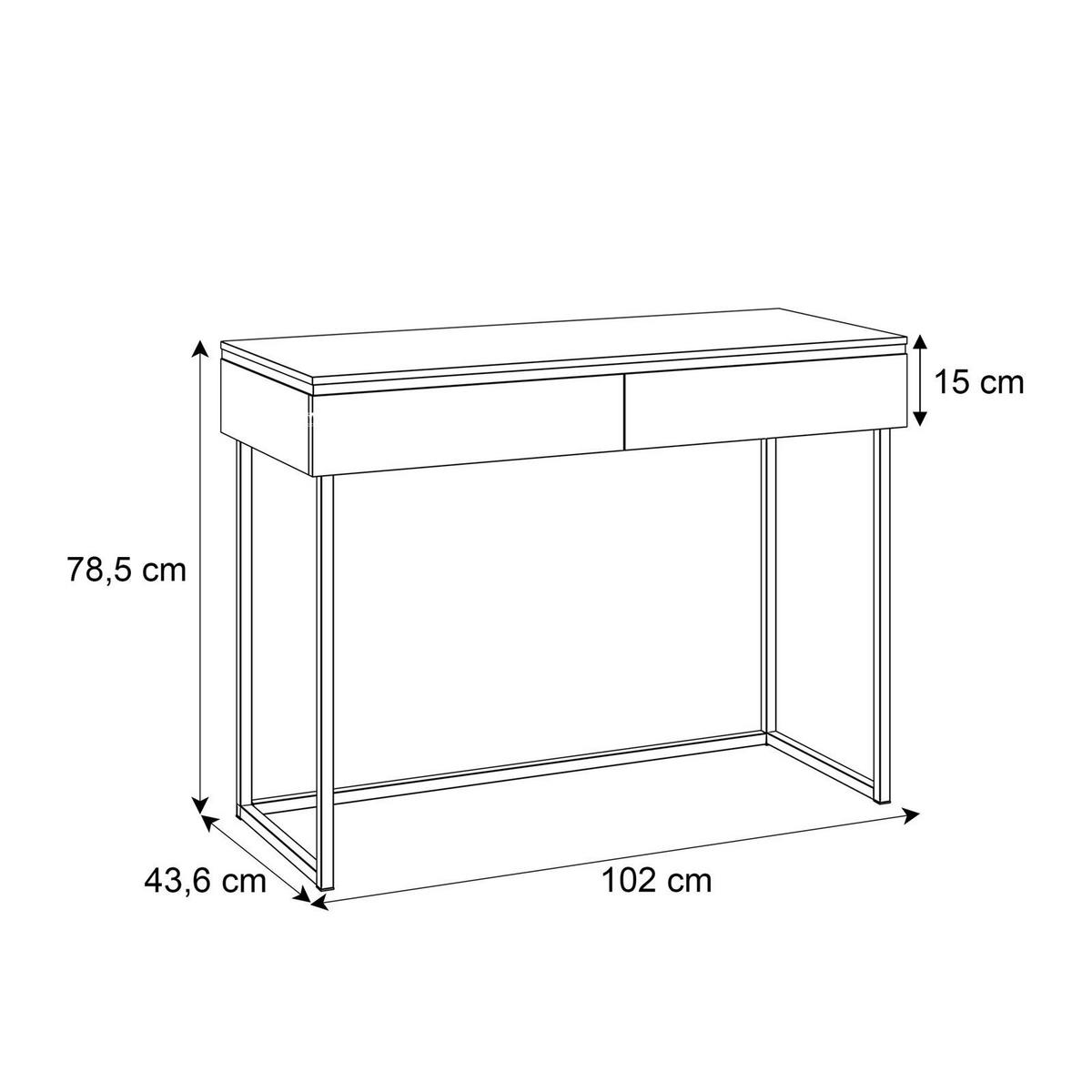 SCHMINKTISCH AURORA in Kaschmir auf Gestell mit Spiegel - Kaschmir, Holzwerkstoff (102/79/44cm) - Lookway