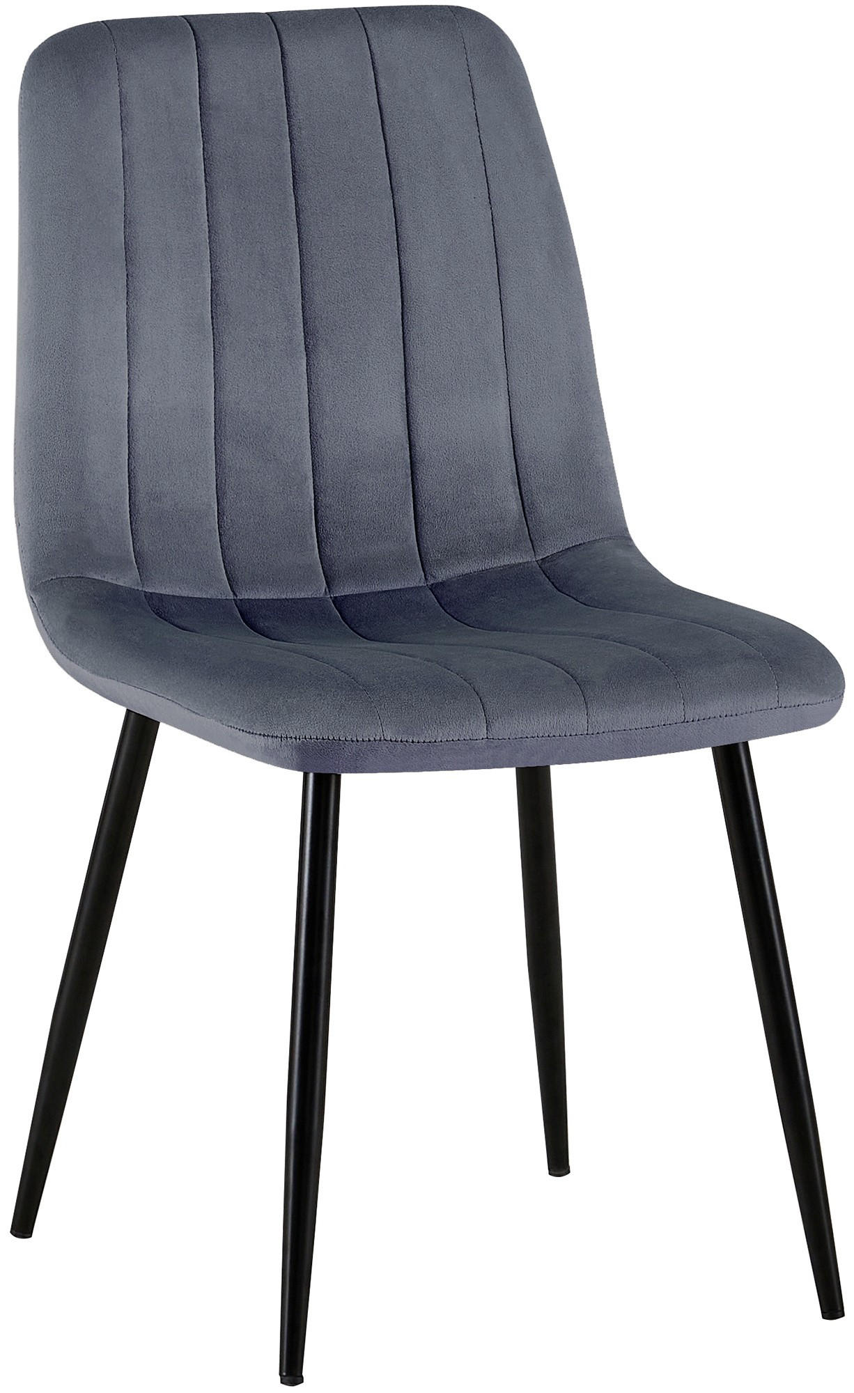 STUHL Samt Dunkelgrau - Dunkelgrau/Schwarz, Textil/Metall (45/88/53cm) - CLP
