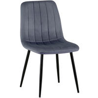 STUHL Samt Dunkelgrau - Dunkelgrau/Schwarz, Textil/Metall (45/88/53cm) - CLP