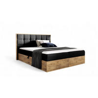 BOXBETT Kalypso überlänge Faro - Schwarz, Holzwerkstoff/Textil (120/220cm) - Fun Möbel