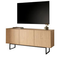 TV-LOWBOARD Stone Eiche 150 x 70 cm, Fernsehtisch mit Push-to-Open und Komforthöhe - Eichefarben/Schwarz, Holzwerkstoff/Metall (150/70/40cm) - Furn.Design
