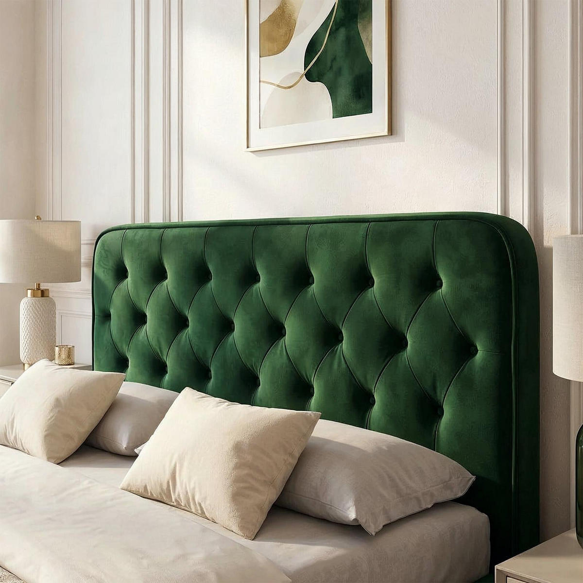 POLSTERBETT GLAMOUR 140X200 CM - Grün, Textil (140/200cm) - CARO-Möbel