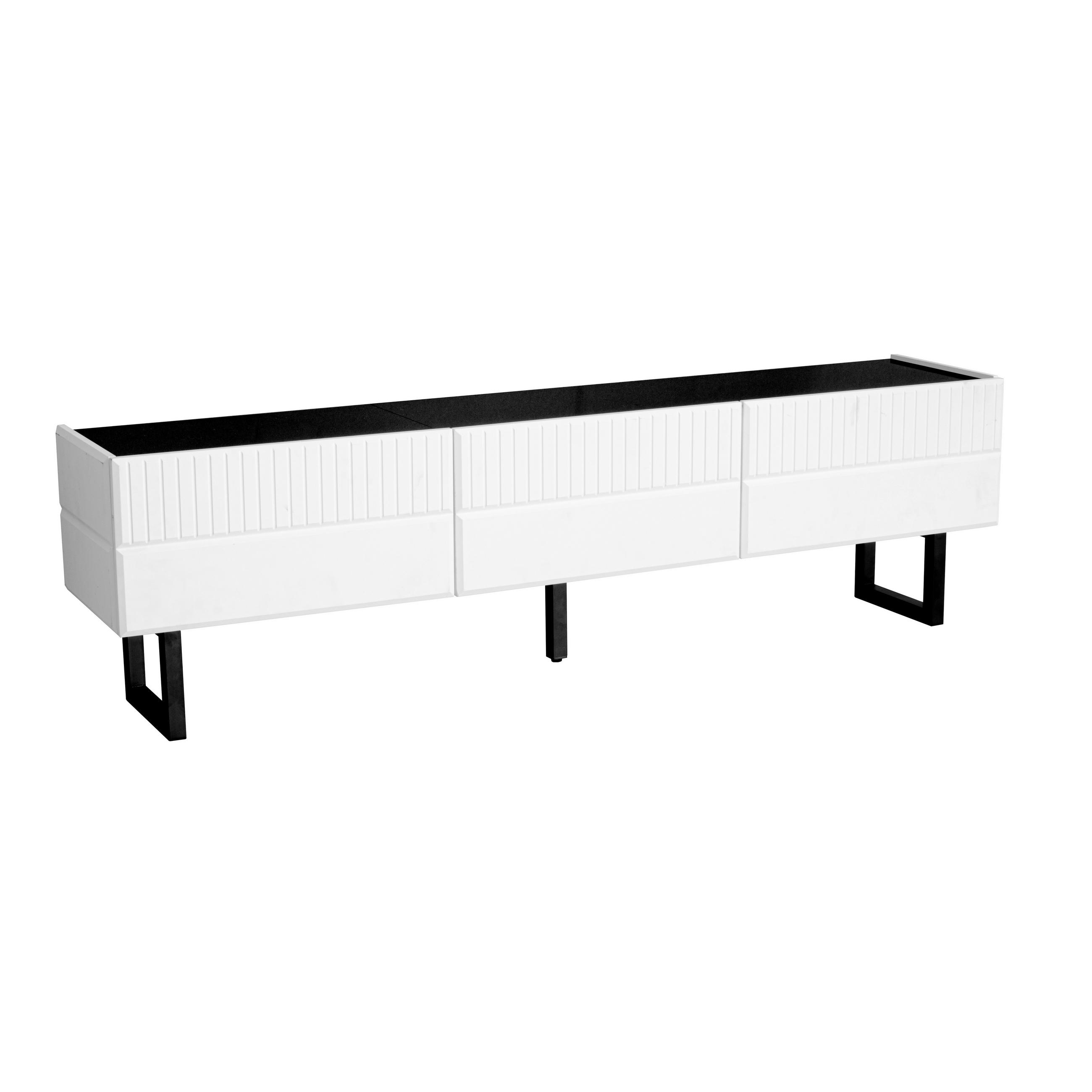 WOHNZIMMERMÖBEL-SET TV-Schrank und Couchtisch Schwarz/Weiß 2-tlg. - Schwarz, Holzwerkstoff (50.5/41/110cm) - Beauniv