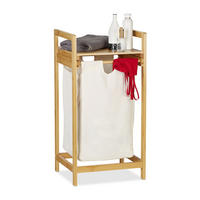 WÄSCHEKORB - Multicolor, Holz/Textil (37/73/33cm) - Relaxdays