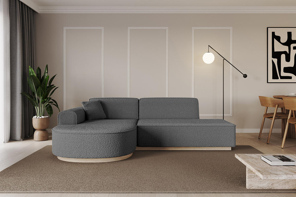 ECKSOFA Ottomane Links ARRIO-L1 - 243x171x83 cm Grau - Grau, Holzwerkstoff/Textil (243/171cm) - ALTDECOR