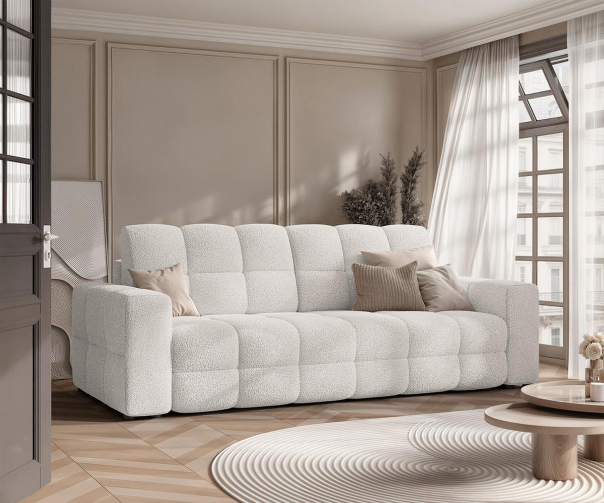SCHLAFSOFA MOLLY mit Bettkasten, Stoff Weiß - Weiß, Textil (248/92/93cm) - Idohome