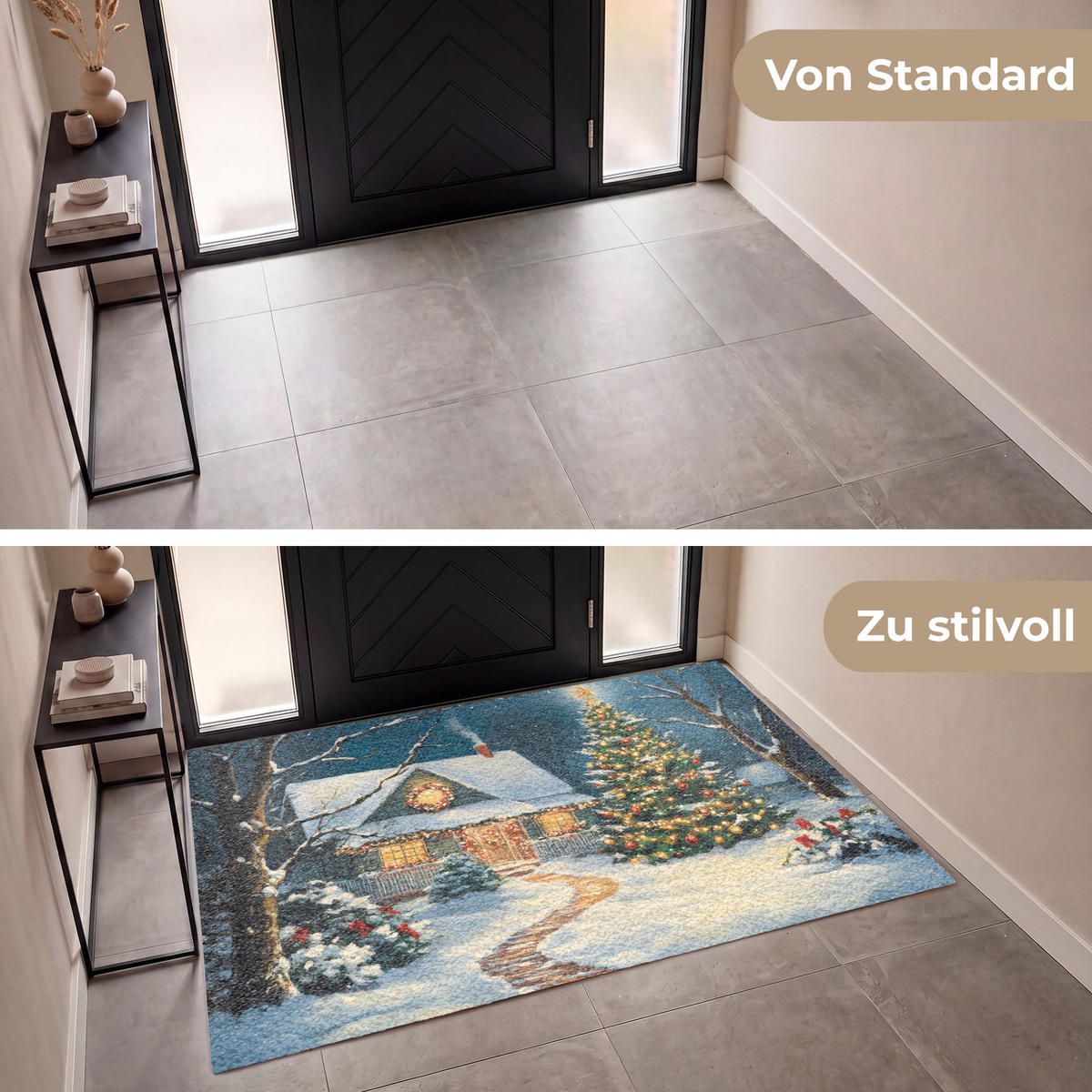 ROHOŽKA Vianoce - Vianočný stromček - Zima - Domov - Sneh 180x120 cm - viacfarebná, plast (180/120cm) - MuchoWow