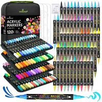 ACRYLSTIFTE 120 Farben Set mit Aufbewahrungstasche - Multicolor, Kunststoff (10/10/15cm)