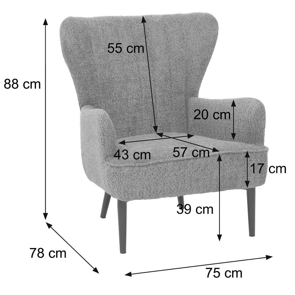 Thumbnail - MCW Lounge-Sessel, Hellgrau, Textil, 75x80x78 cm, Wohnzimmer, Sessel, Polstersessel