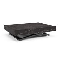 TISCH Schwarz SIENNA Modern U-Förmige Beine Pietra Grigia - Schwarz, Holzwerkstoff (80/80/80cm) - Sepro Meble