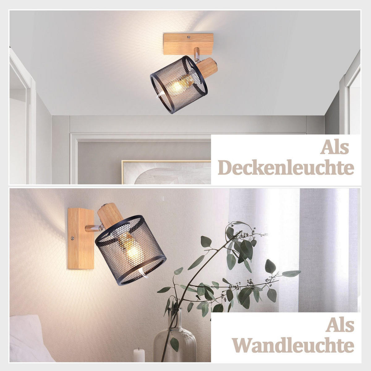 STRAHLER Gisela 1-flammig 16/10/14 cm - Schwarz, Metall (16/10/14cm) - Nettlife