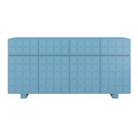 SIDEBOARD Cubo Long, Geometrische 3D Fronten, 169 cm, Blau - Pastellblau, Holz/Holzwerkstoff (168.9/83.8/41.8cm) - Skandica