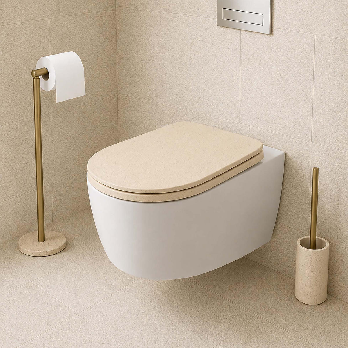 TOILETTENPAPIERHALTER Oria 20,8/15/60,7 cm - Goldfarben, Metall (15/60.7/20.8cm) - Douceur d´intérieur