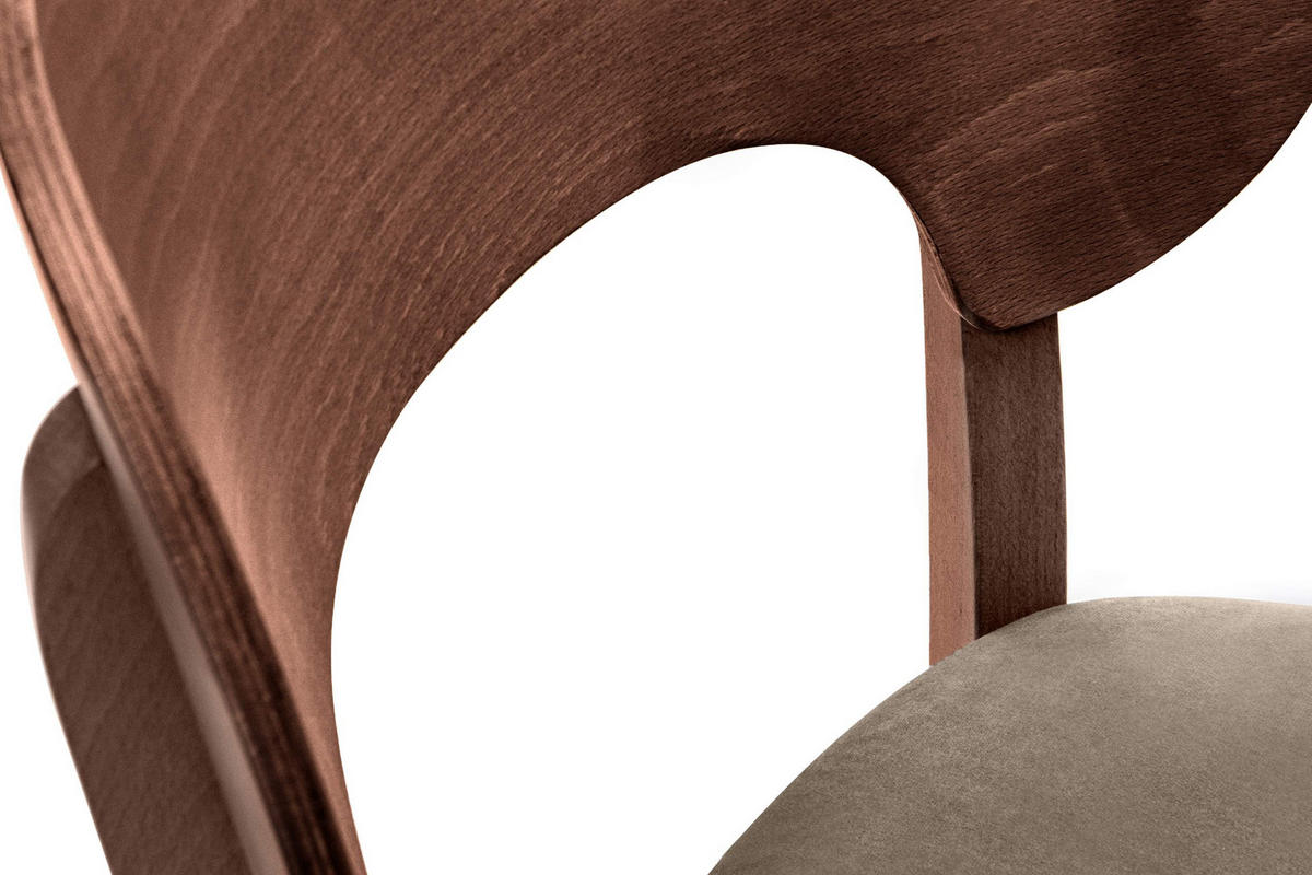 ESSZIMMERSTÜHLE LYCO (2er-Set), beige / Walnuss mittel - Beige/Walnussfarben, Holz/Buchenholz (47/81/45cm) - KONSIMO®