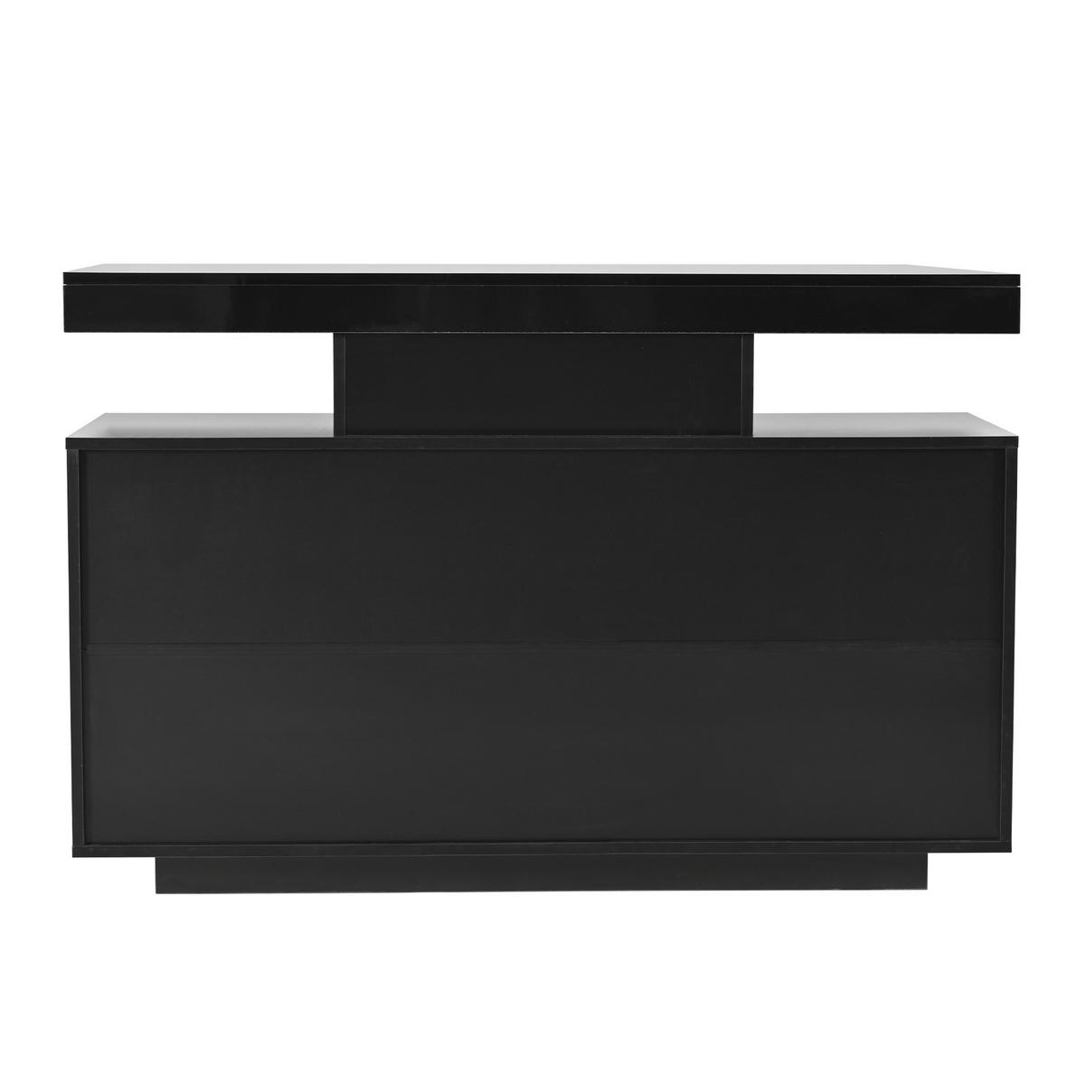 SIDEBOARD 120/40/80 cm mit 2 Türen, 3 Schubladen & LED in Schwarz Hochglanz - Schwarz, Holzwerkstoff (120/80/40cm) - BEAOK