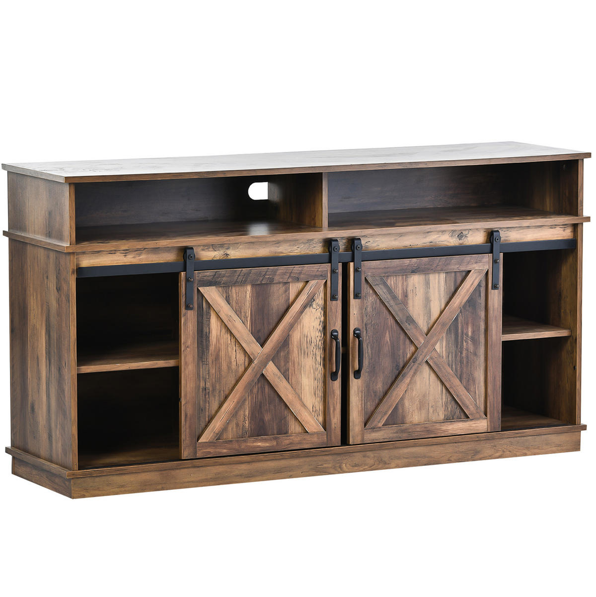 TV-SCHRANK mit Schiebetüren 148 x 40 x 78 cm Braun - Braun, Holzwerkstoff (40/78/148cm) - Beauniv