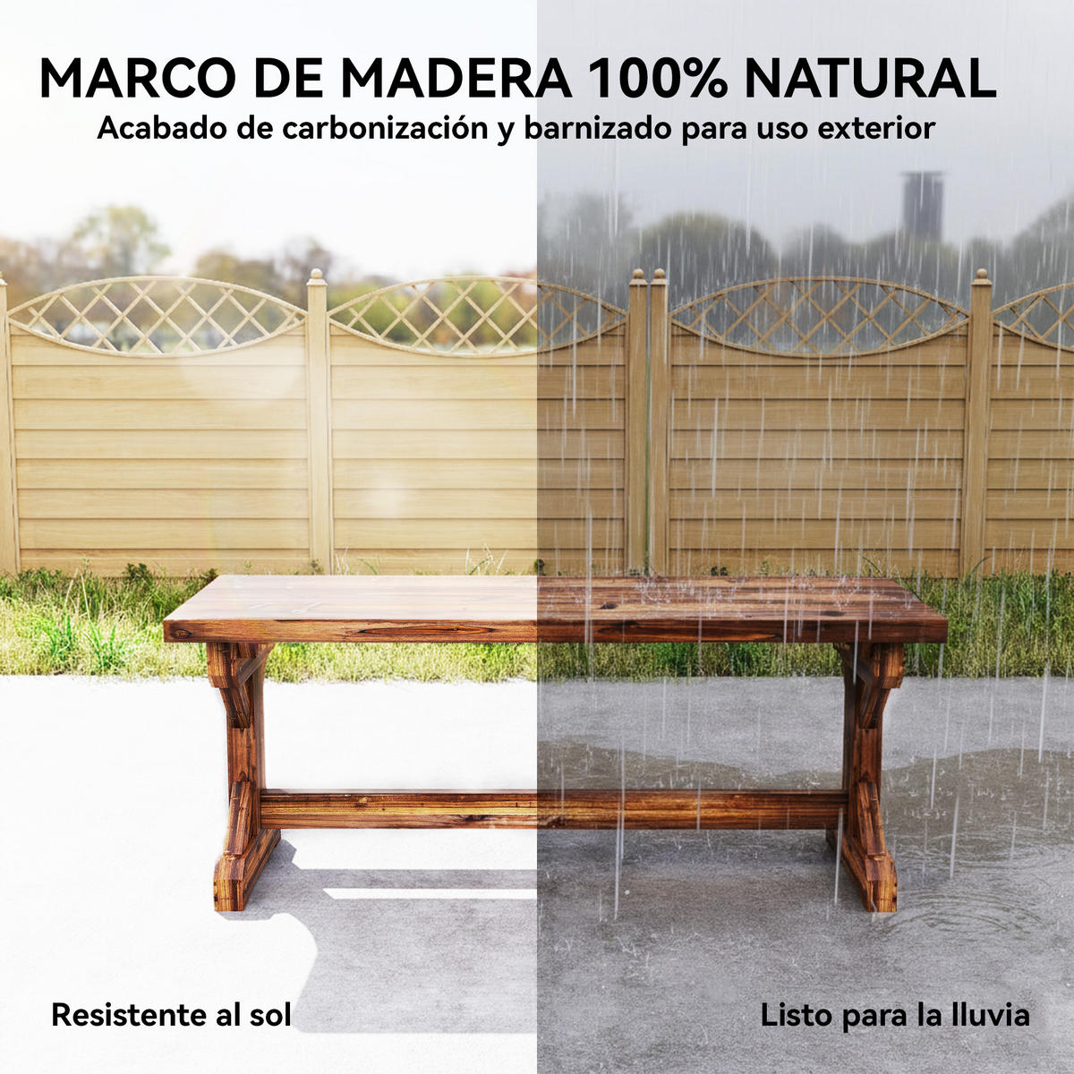 GARTENBANK,2-SITZER Holz X-Gestell karbonisiert - Schwarz, Holz (114/46/40cm) - Vallsero