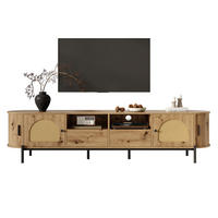 TV-SCHRANK oval Rattan Holzoptik - Naturfarben, Holzwerkstoff (200/49.5/40cm)