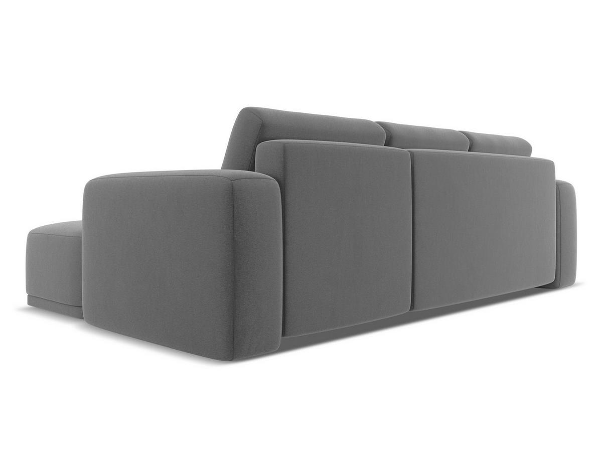 ECKSOFA mit Schlaffunktion Samt Stoff Grau - Schwarz/Grau, Kunststoff/Textil (258/160cm) - Makamii