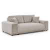 3-SITZER-SOFA Mollis Hellgrau Plüschcord - Hellgrau/Schwarz, Holz/Kunststoff (213/79/108cm) - S-Style Möbel