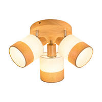 DECKENSTRAHLER Morvric 20/20/21 cm - Braun/Weiß, Holz/Textil (20/20/21cm) - ZMH
