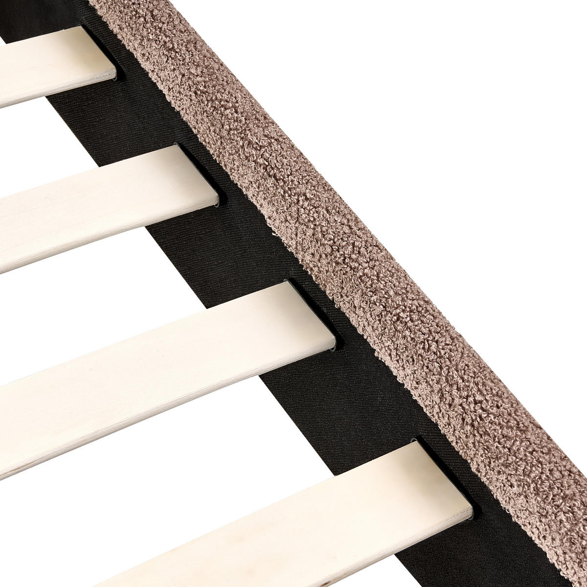 BETT mit Lattenrost 180/200 cm Braun Albi - Schwarz/Braun, Textil (180/200cm) - Beliani