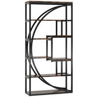 BÜCHERREGAL Schwarz/Rustikalbraun 8 offene Fächer 80/30/180 cm - Schwarz, Metall (80/180/30cm) - PANGIVO