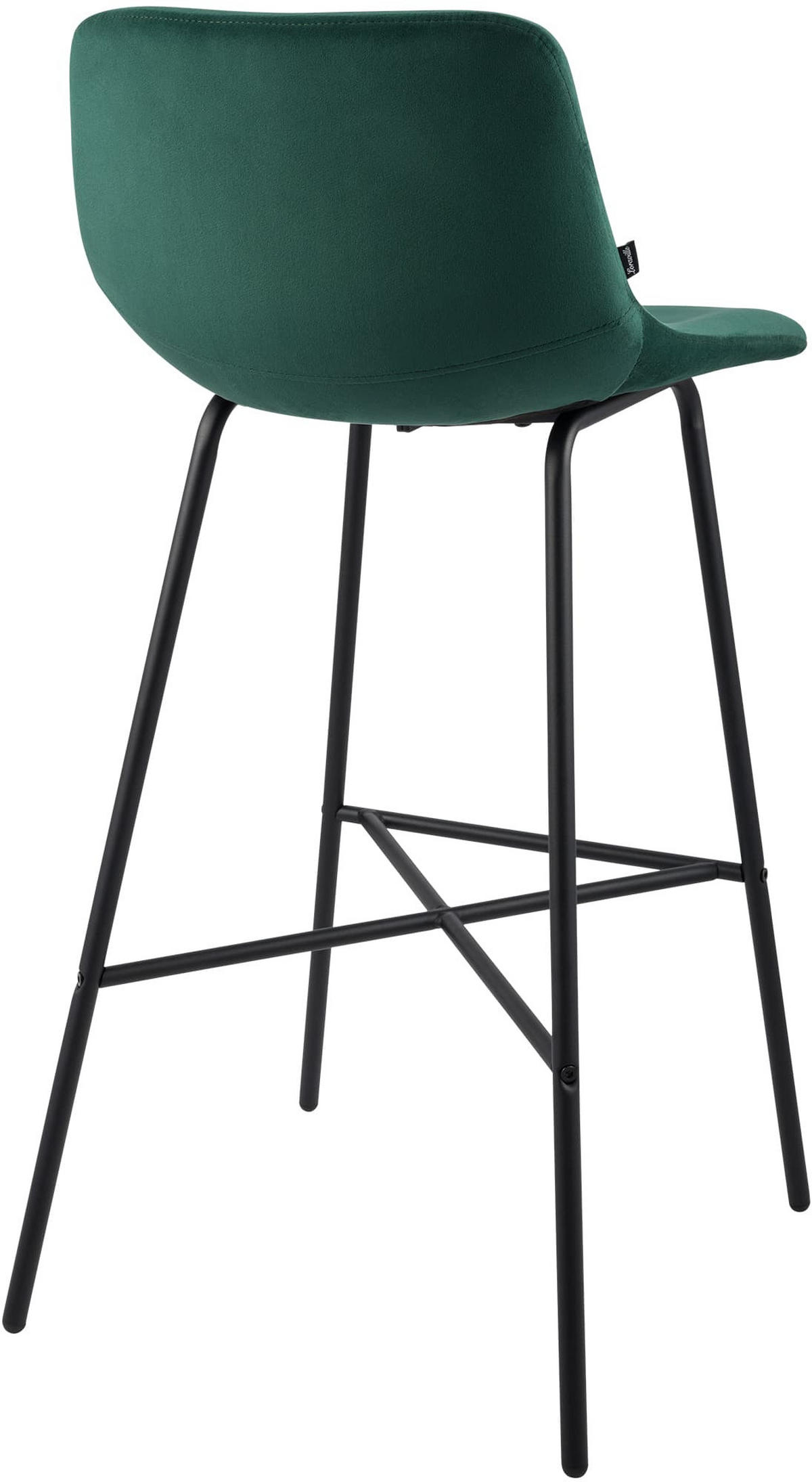 BARHOCKER Samt Grün - Schwarz/Grün, Textil/Metall (44/98/49cm) - CLP