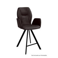 THEKENSTUHL drehbar (4er-Set) Diarria 58x109x60 Schwarz/Espresso - Dunkelbraun/Schwarz, Kunststoff (60/109/58cm) - 58aufmkessel