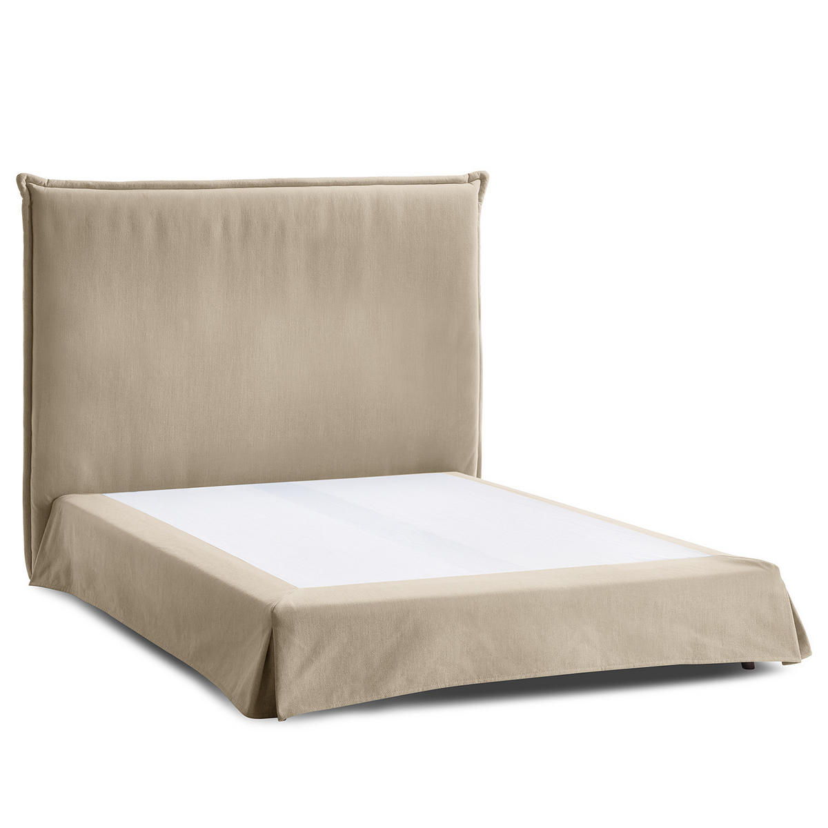 BOXSPRINGBETT mit Husse - Schlammfarben, Textil (140/200cm) - home24