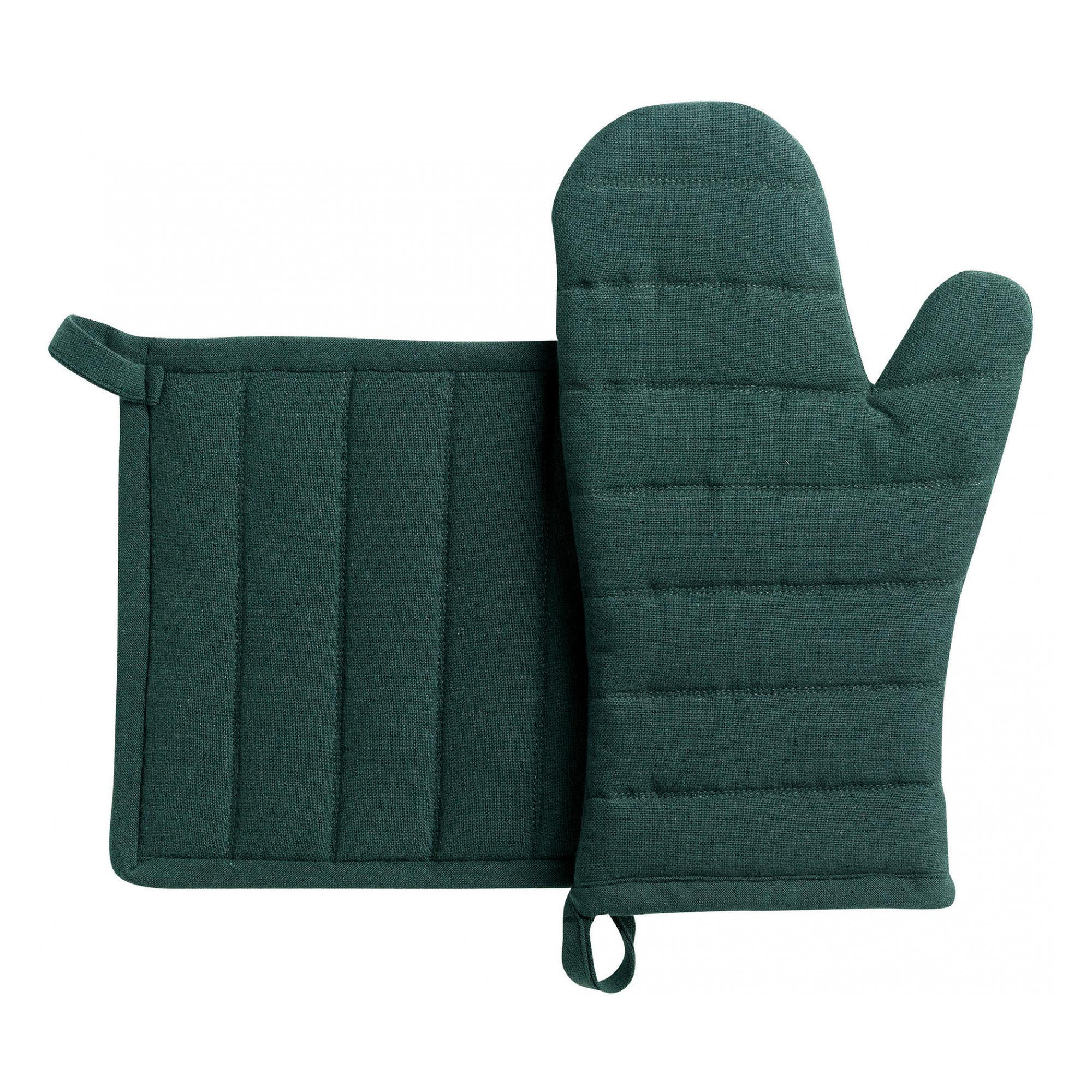 OFENHANDSCHUH UND TOPFLAPPEN Jona tannengrün 15 x 30 cm - Waldgrün, Textil (15/30cm) - Winkler