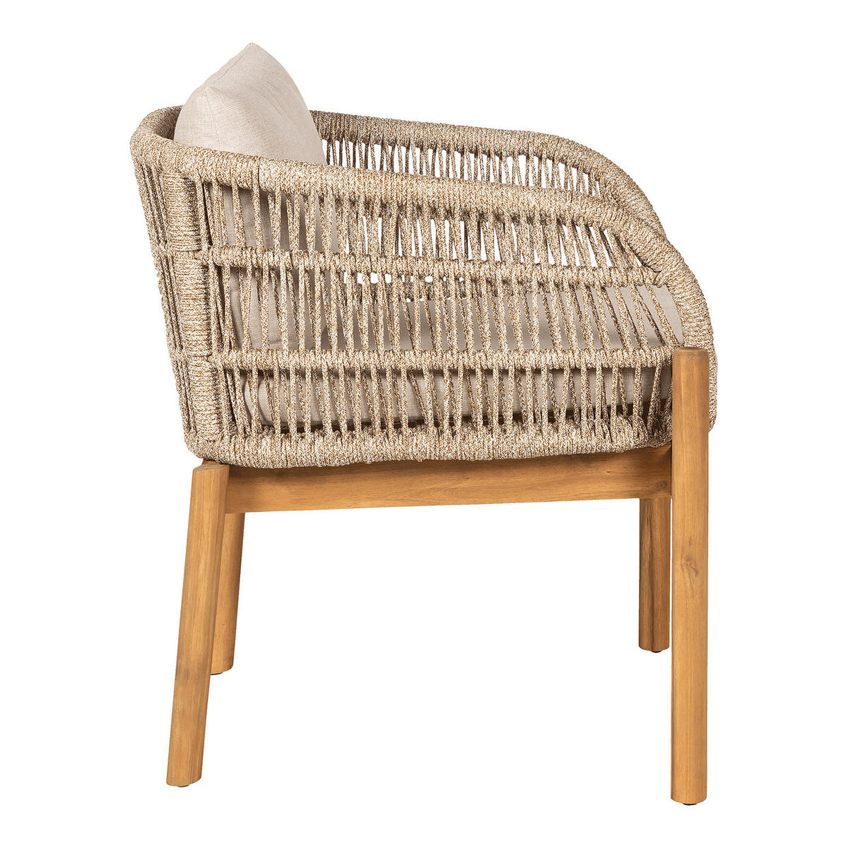 LOUNGESESSEL - 2er-Set - Beige / Braun - Polyester - Stahl - 65 x 71 x 65 cm - Beige/Braun, Holz/Textil (65/71/65cm) - home24