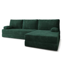 ECKSOFA ANKO modulares Boneless Sofa mit Schlaffunktion Grün Kordstoff - Grün, Textil (270/160cm) - MASSENO
