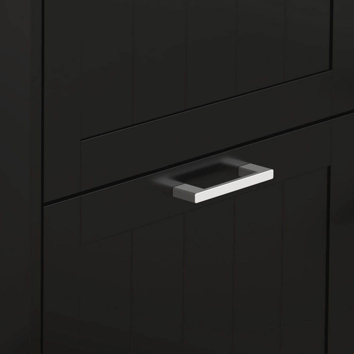 SCHUHSCHRANK Schwarz MDF klappbar mit 3 Fächern 1 Stück - Schwarz, Holzwerkstoff (54/117.5/24cm) - PANGIVO