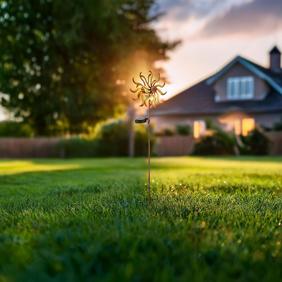 LED AUSSENLEUCHTE Metall Gold - Goldfarben, Glas (22/12/92cm) - Globo Lighting