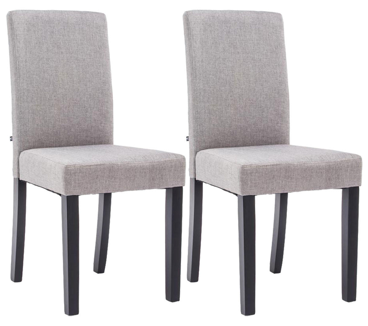 STUHL 2er Set Stoff hellgrau - Hellgrau/Schwarz, Holz/Textil (41/91/47cm) - CLP