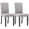 STUHL 2er Set Stoff hellgrau - Hellgrau/Schwarz, Holz/Textil (41/91/47cm) - CLP