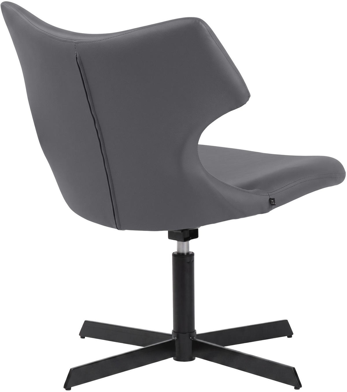 DREHSTUHL 2 Lederlook Grau - Schwarz/Grau, Textil (65/79/69cm) - CLP
