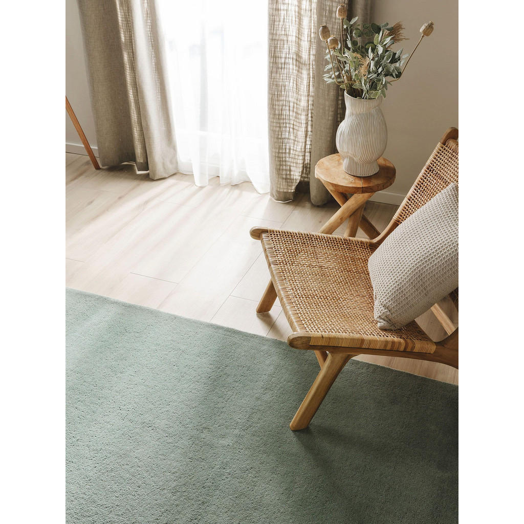 Thumbnail - benuta Nest Wollteppich, Grün, Textil, Beton Optik, Rechteckig, 200x300 cm, pflegeleicht, Teppiche & Böden, Teppiche, Na...